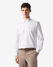Shirt Con Riga Bianca Azzurra In Cotone