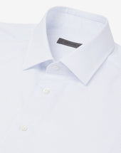 Shirt Con Riga Bianca Azzurra In Cotone