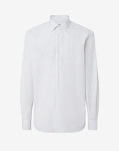 Shirt Con Riga Nera In Popeline Di Cotone