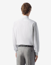 Shirt Con Riga Nera In Popeline Di Cotone