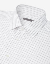 Shirt Con Riga Nera In Popeline Di Cotone