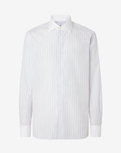 Shirt Rigata Bianco Blu In Cotone