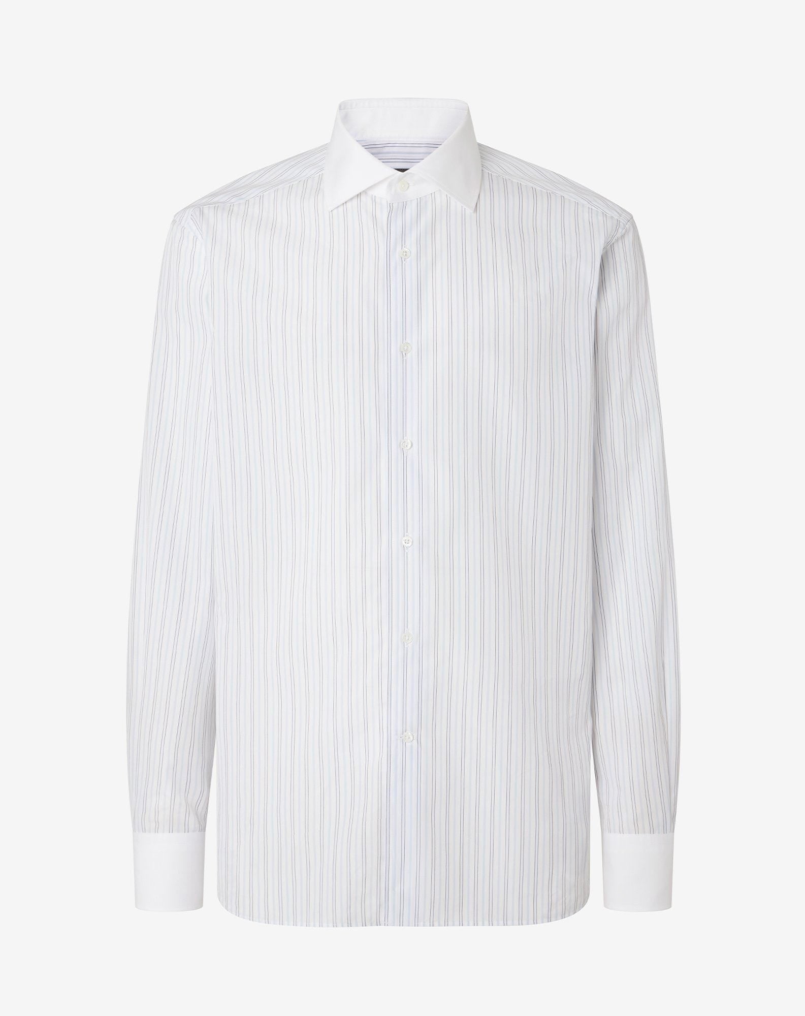 Shirt rigata bianco/blu in cotone