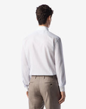 Shirt Rigata Bianco Blu In Cotone