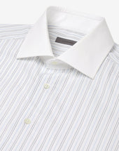 Shirt Rigata Bianco Blu In Cotone