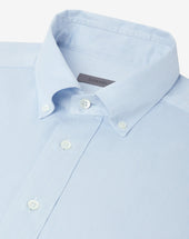 Shirt Azzurra In Cotone A Micro Nido D Ape