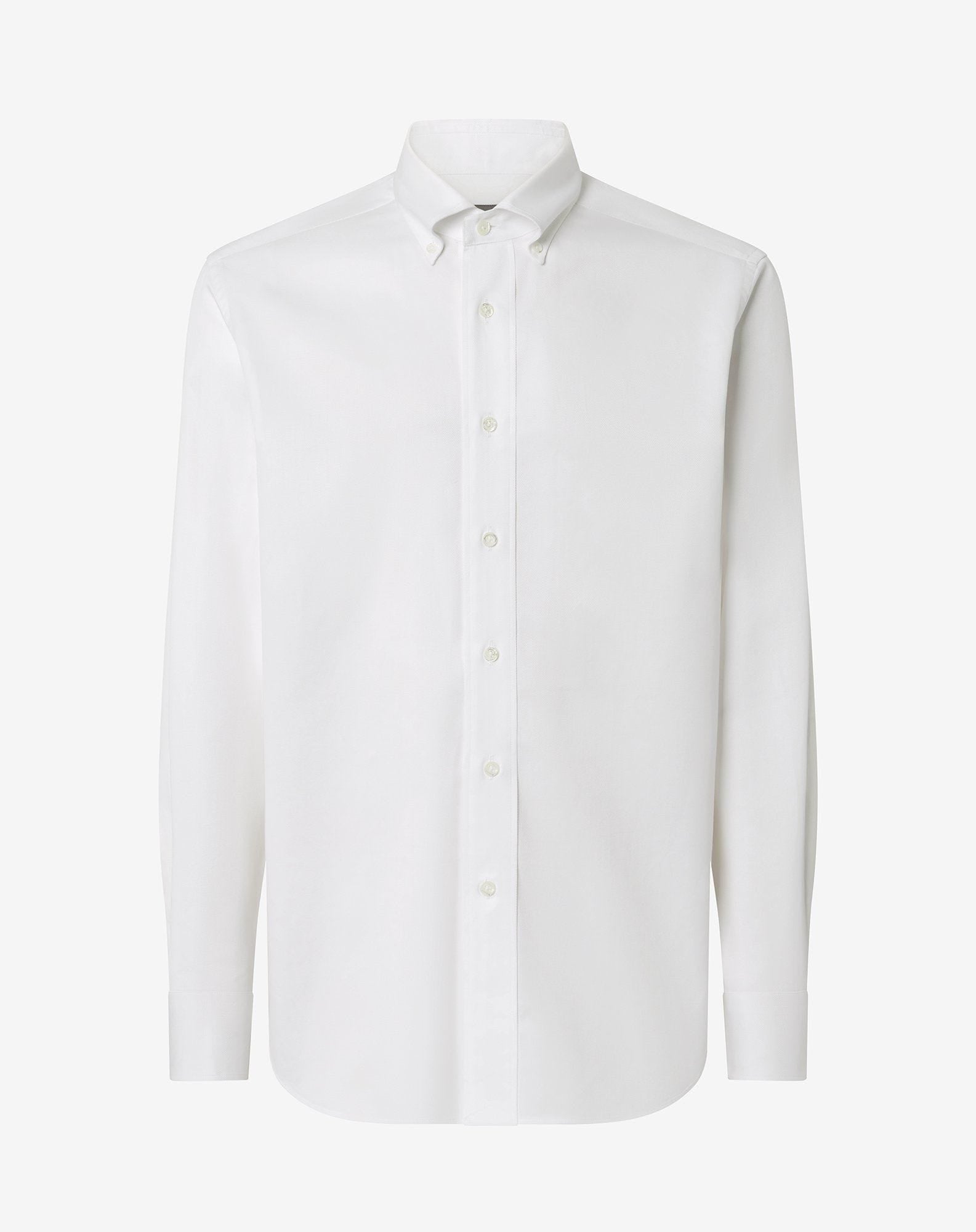 Shirt bianca in cotone a micro nido d'ape