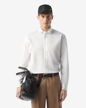 Shirt Bianca In Cotone A Micro Nido D Ape