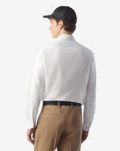Shirt Bianca In Cotone A Micro Nido D Ape