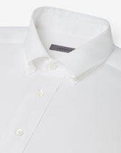 Shirt Bianca In Cotone A Micro Nido D Ape