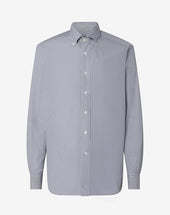 Shirt Con Microriga Bianca In Cotone