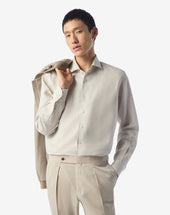 Shirt Color Sabbia In Puro Lino