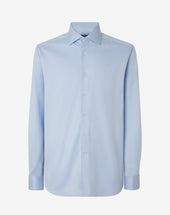 Shirt Azzurra In Cotone A Nido D Ape