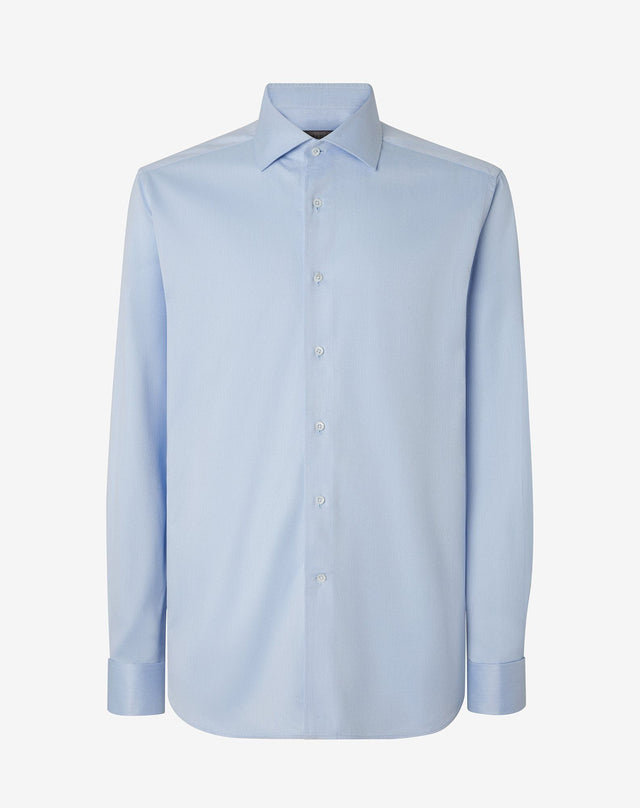 Shirt azzurra in cotone a nido d'ape