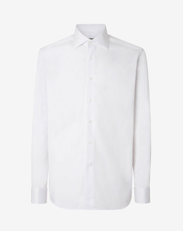 Shirt Bianca In Cotone A Nido D Ape