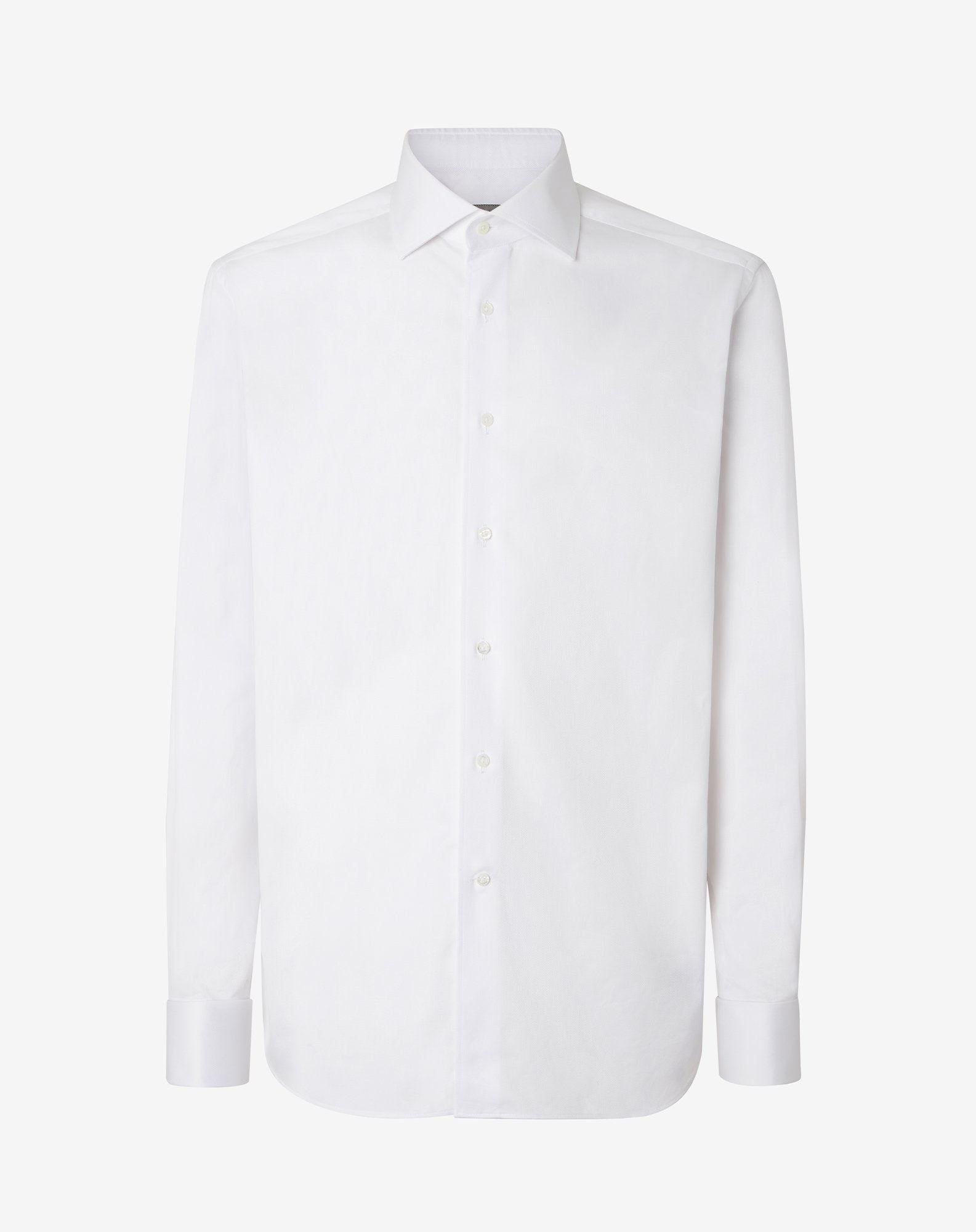 Shirt bianca in cotone a nido d'ape