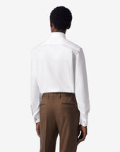 Shirt Bianca In Cotone A Nido D Ape