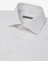 Shirt Con Riga Marrone E Nera In Cotone