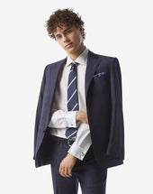 Shirt Con Riga Bianca E Azzurra In Twill Di Cotone