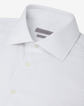 Shirt Con Riga Bianca E Azzurra In Twill Di Cotone