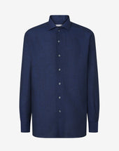 Shirt In Puro Lino Chambray