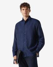 Shirt In Puro Lino Chambray