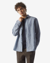 Shirt Rigata In Puro Lino