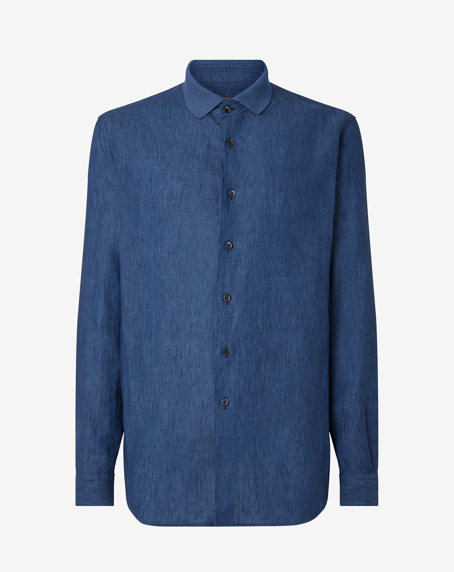 Shirt Denim In Puro Lino
