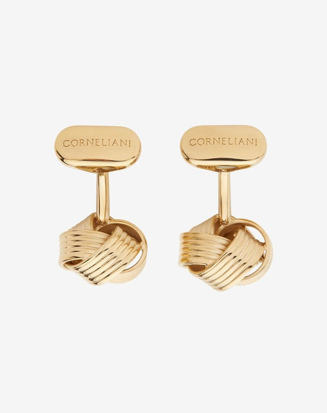 Gemelli a nodo in ottone color oro