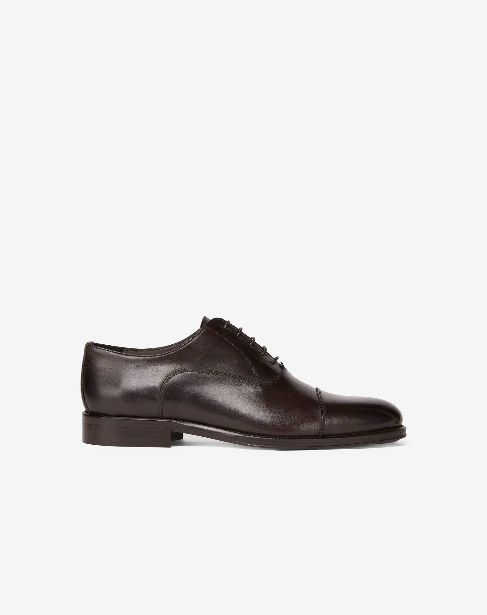 Shoes Oxford Marroni In Pelle