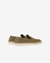 Mocassino Slip On Scamosciato Color Taupe