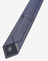 Tie Azzurra In Seta Con Microdisegno Jacquard