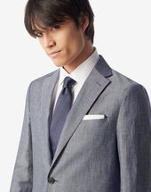 Tie Azzurra In Seta Con Microdisegno Jacquard