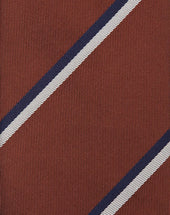 Tie Regimental Ruggine In Seta