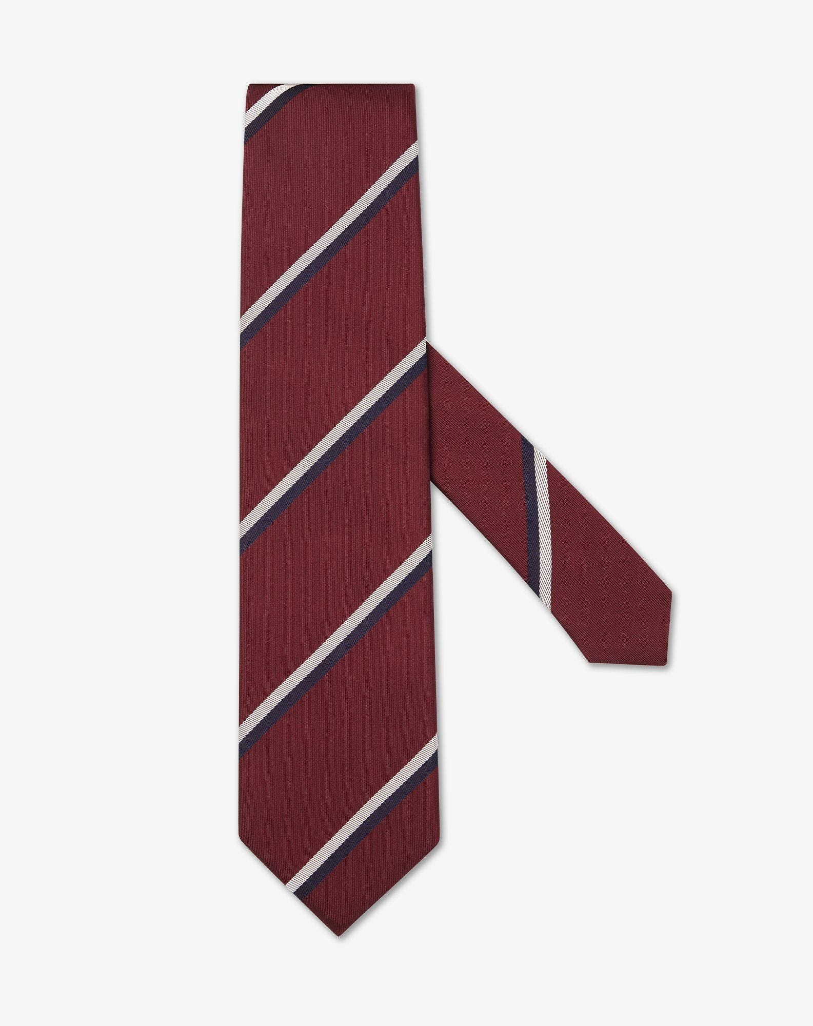 Tie regimental bordeaux in seta