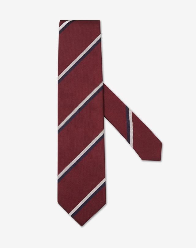 Tie regimental bordeaux in seta