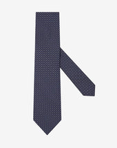 Tie Navy In Twill Di Seta Stampata