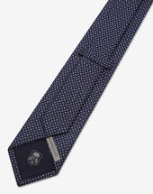Tie Navy In Twill Di Seta Stampata