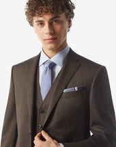 Tie Azzurra In Twill Di Seta Stampata