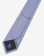 Tie Azzurra In Twill Di Seta Stampata