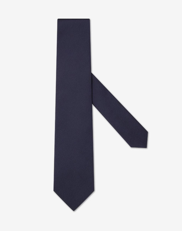 Tie blu in seta stampata
