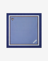 Pochette Azzurra Bianca Con Microdisegno In Twill Di Seta