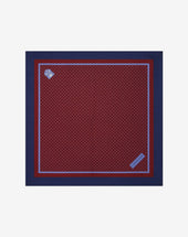 Pochette Azzurra Con Microdisegno In Twill Di Seta