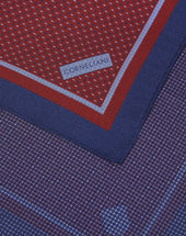 Pochette Azzurra Con Microdisegno In Twill Di Seta