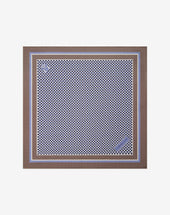 Pochette Bianca Blu Marrone In Pura Seta