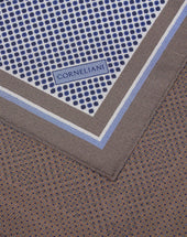 Pochette Bianca Blu Marrone In Pura Seta