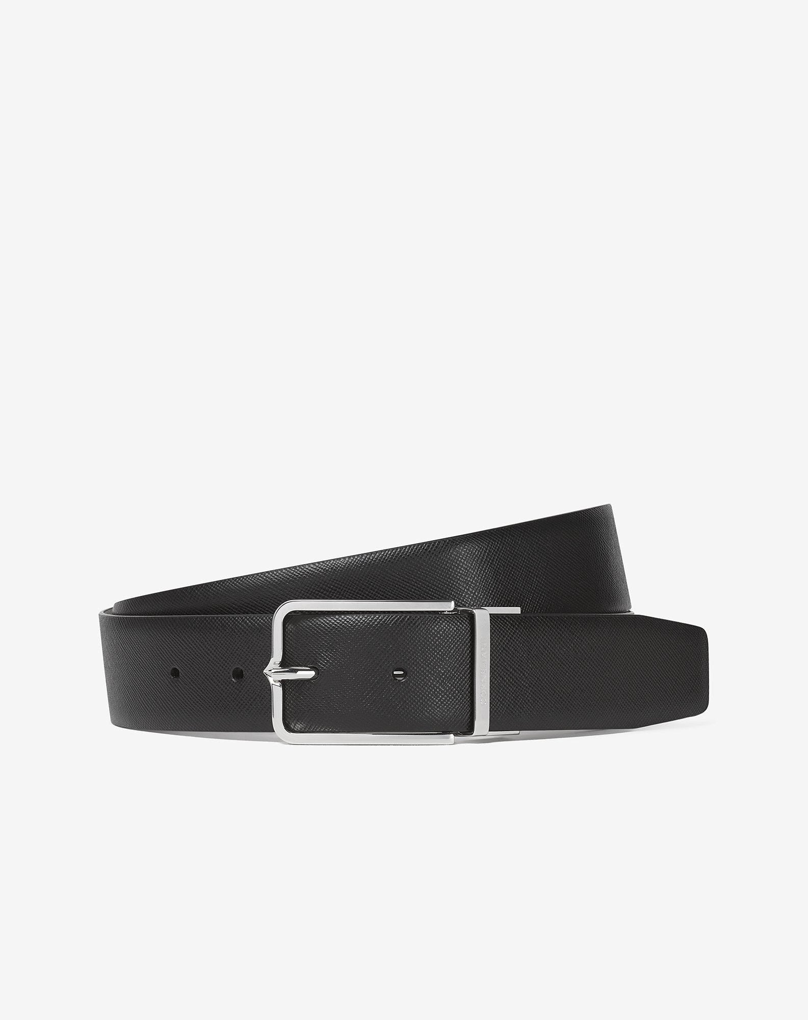 Belt Nera Taupe In Pelle Saffiano