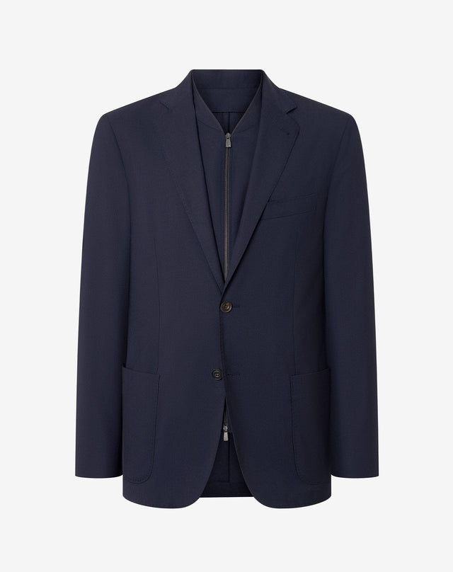 Jacket Con Pettorina In Lana 170 S Super Light