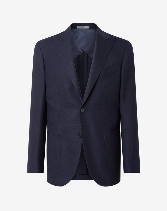 Jacket blu navy in pura lana