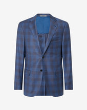 Jacket blu in pura lana